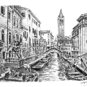 Drawing of Venice, Italy - Skyline Drawings