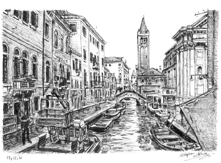 Drawing of Venice, Italy - Skyline Drawings