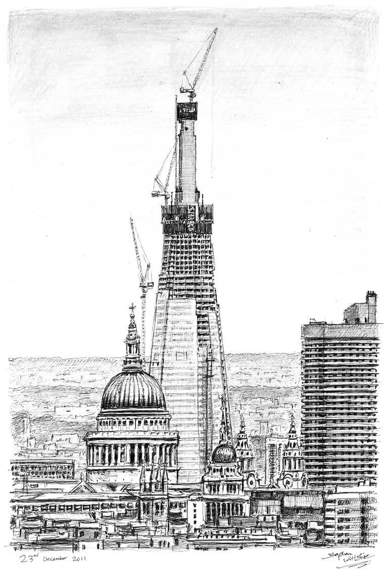 Drawing of Shard of Glass from Parliament Hill