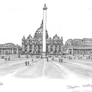 Prints of St Peters, Rome Drawing - Sketches of Rome