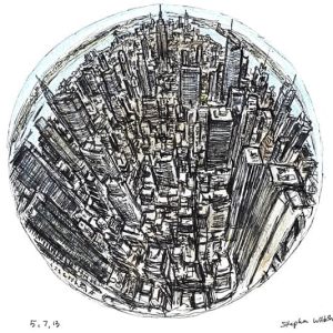 Prints of Mini Globe of New York Drawing