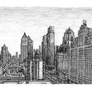 Frame Manhattan skyline from the Intercontinental Hotel by Stephen Wiltshire