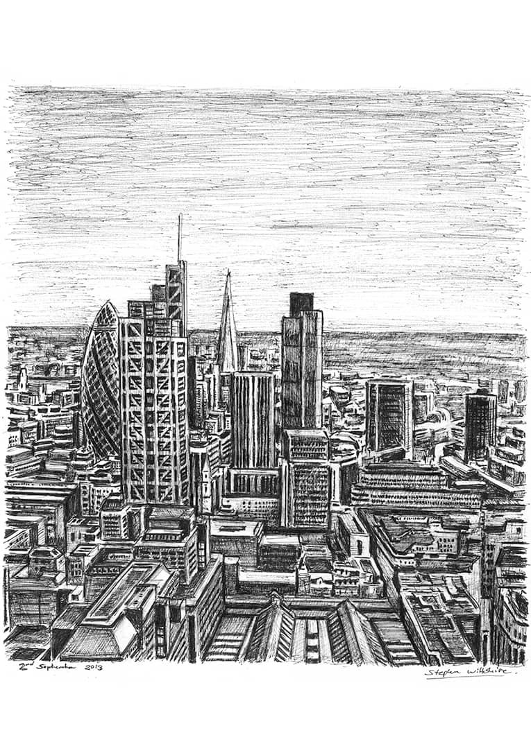Prints of City of London skyline 2013 Drawing