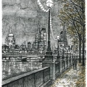 Limited Edition prints From Southbank on an autumn evening