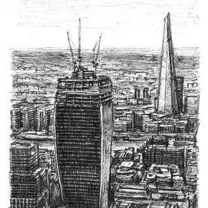 Prints of Walkie Talkie under construction Drawing