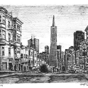 Prints of San Francisco street scene Drawing