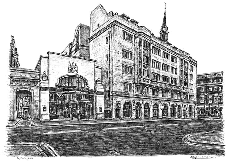 Frame the Original Burlington Arcade, London Drawing by Stephen Wiltshire