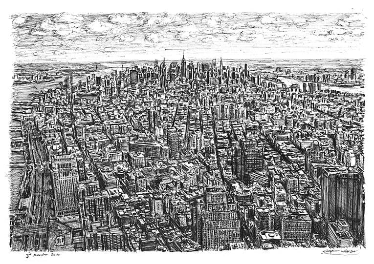 View of midtown Manhattan from the Freedom Tower