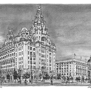 Prints of Liver Building, Liverpool Drawing