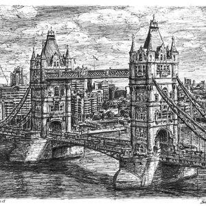 Prints of Tower Bridge London Drawing
