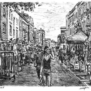Prints of Portobello Market London Drawing