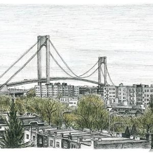 Prints of Verrazano Narrows Bridge Drawing