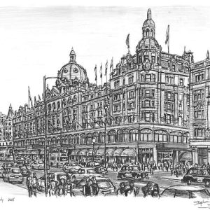Prints of Harrods Knightsbridge Drawing