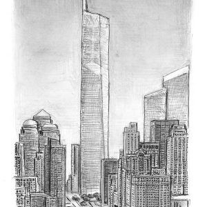 Prints of Freedom Tower Drawing - Architectural Art