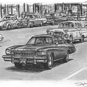 Prints of TV series Kojak Buick Century Drawing