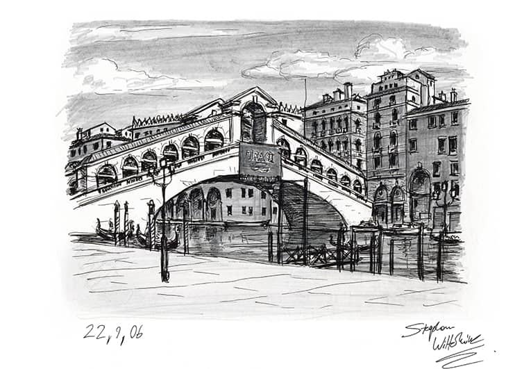 Prints of Rialto Bridge Venice Drawing