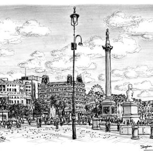 Prints of Trafalgar Square London Drawing