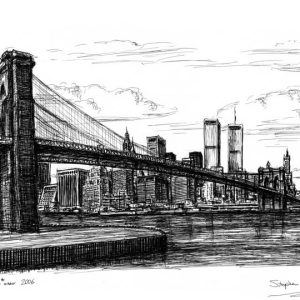 Prints of Memory drawing of Manhattan Skyline Drawing
