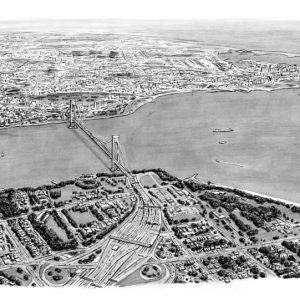 Prints of Aerial view of Verrazano Narrow Bridge US