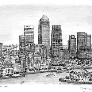 Prints of Canary Wharf Drawing - Urban Artworks