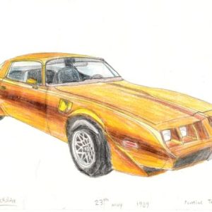 Drawing of Pontiac Trans Am - Cityscape Drawings