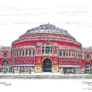 Prints of Royal Albert Hall in colour Drawing