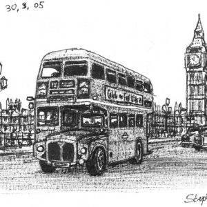 Drawing of London Transport Bus Routemaster