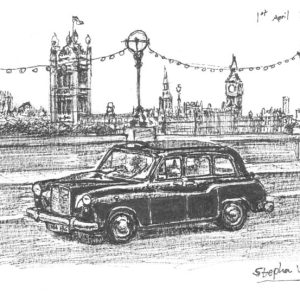 Drawing of London Taxi - Drawings of London