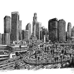 Prints of Los Angeles Skyline 2007 Drawing