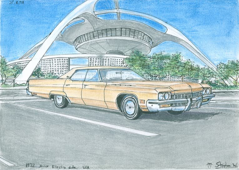 Drawing of 1972 Buick Electra Sedan