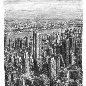 Prints of Manhattan Skyline from top of Empire State