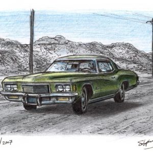 Drawing of 1971 Buick Riviera - Art for Sale