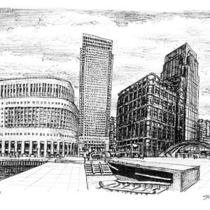 Drawing of Canary Wharf 2007 - City Skylines