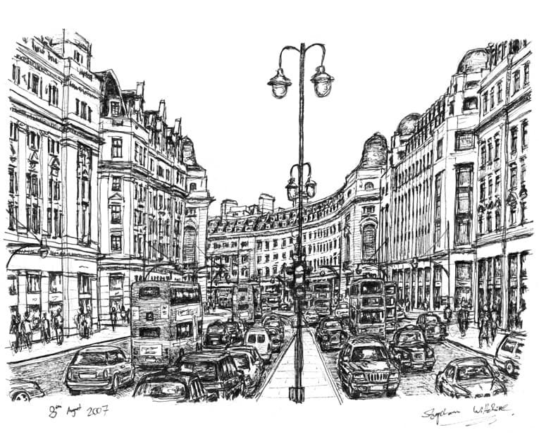 Drawing of Regent Street London