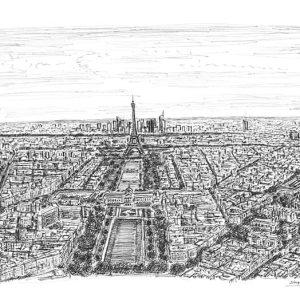 Prints of Paris skyline Drawing - Sketches of Paris