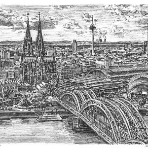 Prints of Cologne, Germany Drawing - Cityscape Sketches