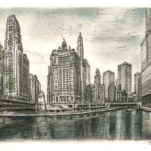Prints of Chicago River USA Drawing