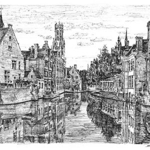 Prints of Bruges, Belgium Drawing - Sketches for Sale