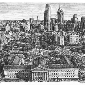 Prints of Philadelphia skyline Drawing