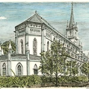 Frame the Original Chijmes, Singapore Drawing by Stephen Wiltshire