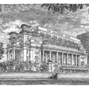 Drawing of Fullerton Hotel, Singapore
