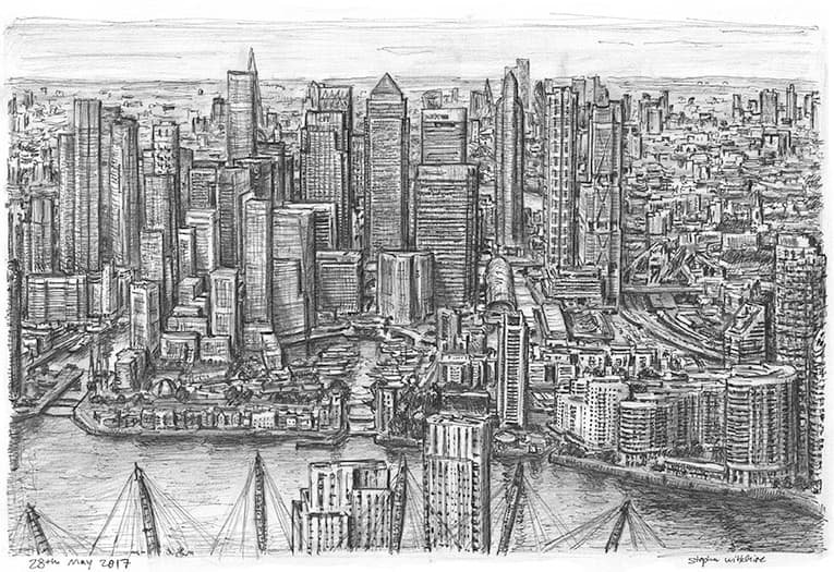 the Original Clusters of Canary Wharf skyscrapers in 2030