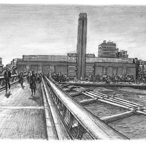 Drawing of Tate Modern - Skyline Drawings