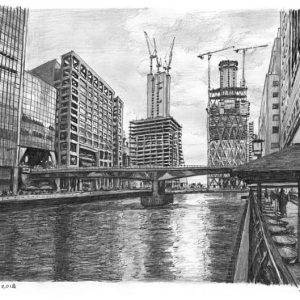 Prints of Heron Quays at Canary Wharf, London Drawing