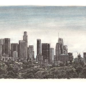 Prints of Downtown Los Angeles Skyline Drawing