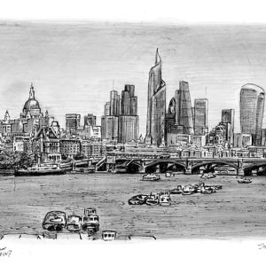 Prints of The Changing London Skyline Drawing