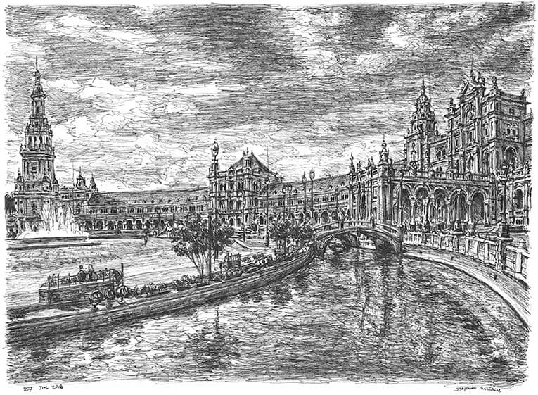 Prints of Seville Drawing - Architectural Art
