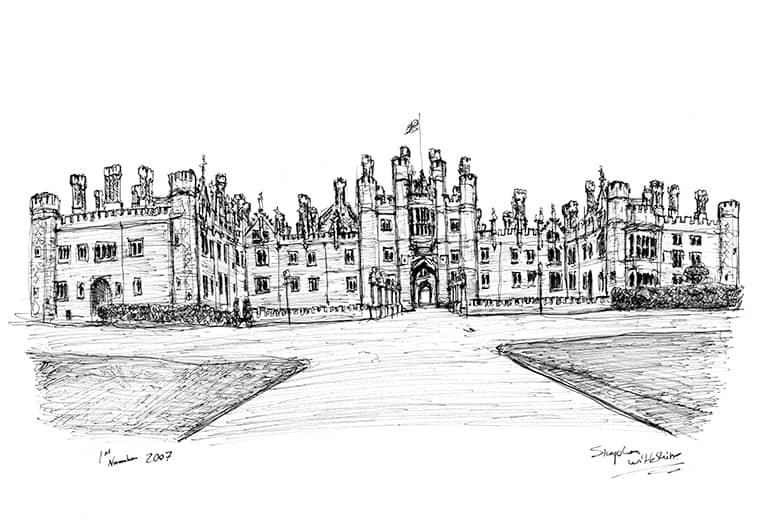 Prints of Hampton Court Drawing - Skyline Art