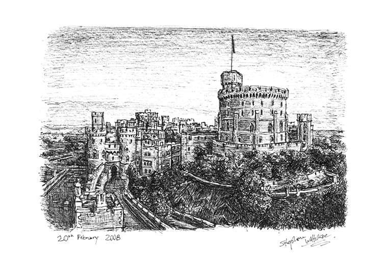 Prints of Windsor Castle Drawing - Sketches for Sale