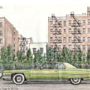 Drawing of 1972 Cadillac Coupe De Ville